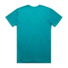 A plain teal t-shirt shown from the back against a white background.