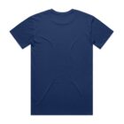 Plain navy blue short-sleeve t-shirt shown from the back on a white background.