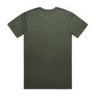 Plain dark green short-sleeve t-shirt shown from the back on a white background.