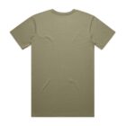 A plain olive green t-shirt shown from the back on a white background.