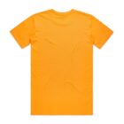 Plain orange short-sleeve t-shirt shown from the back on a white background.