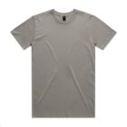 Plain light gray short-sleeve t-shirt laid flat on a white background.
