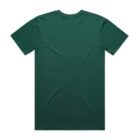 Dark green plain t-shirt shown from the back on a white background.