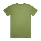 Plain olive green t-shirt, shown from the back, on a white background.