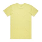 Plain yellow short-sleeve t-shirt shown from the back on a white background.