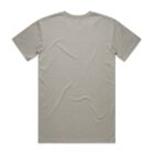 Plain light gray t-shirt shown from the back, laying flat on a white surface.