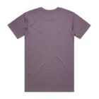 Plain purple short-sleeve t-shirt displayed flat, showing the back side.