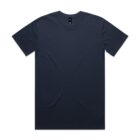 Plain dark navy blue short-sleeve t-shirt on a white background, laid flat.