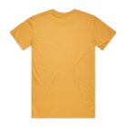 Plain yellow t-shirt shown from the back on a white background.