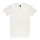Plain white short-sleeve t-shirt laid flat on a white background.