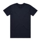 Plain black short-sleeve t-shirt laid flat on a white background.