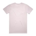 Plain light pink T-shirt laid flat, shown from the back on a white background.