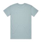 Light blue plain t-shirt laid flat, showing the back side with no visible designs or logos.