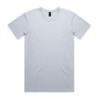 Plain light gray short-sleeve t-shirt laid flat on a white background.