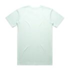 Light blue short-sleeve t-shirt shown flat from the back on a white background.