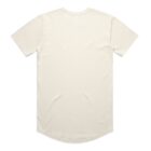 Plain off-white short-sleeve t-shirt shown from the back on a white background.
