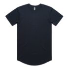 Plain black short-sleeve t-shirt laid flat on a white background.