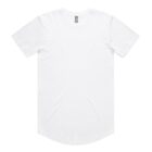 Plain white short-sleeve t-shirt laid flat on a white background.