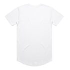 Plain white short-sleeve t-shirt shown from the back against a white background.