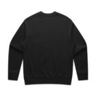 Plain black long-sleeve sweatshirt shown from the back on a white background.