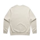 Beige crewneck sweatshirt laid flat, shown from the back.