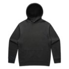 A plain black hoodie with a front pocket and hood, displayed on a white background.