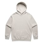 Light gray hoodie with a front pocket, long sleeves, and a hood, laid flat on a white background.