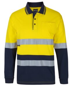 Hi Vis (D+N) Long Sleeve Breathable Cotton Polos