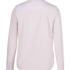 Back view of a long-sleeved, light pink button-up shirt. The shirt features a classic collar, buttoned cuffs, and a straight hem. The fabric appears smooth and slightly sheer, with visible stitching along the shoulders and sleeves.