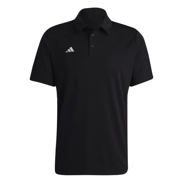 Coach Polo: Black, short-sleeved polo shirt with a buttoned collar and a small white logo on the left chest.