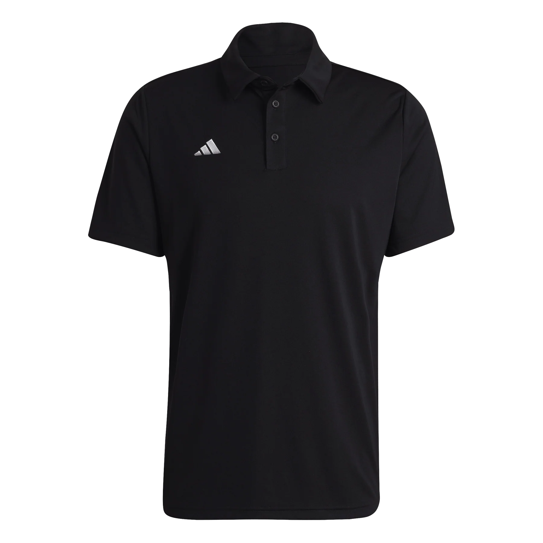 Coach Polo: Black, short-sleeved polo shirt with a buttoned collar and a small white logo on the left chest.