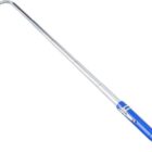 A blue and silver telescopic magnetic pickup tool with an LED light. The handle is blue, and the elongated, extendable rod ends with a small LED bulb, designed for retrieving small metallic objects.