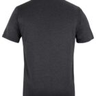 Back view of a plain dark grey short-sleeve polo shirt on a white background.