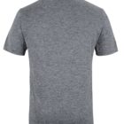 Gray short-sleeve polo shirt shown from the back against a white background.