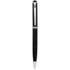 Black and silver ballpoint pen with a clip, shown on a white background.