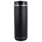 Black Arctic Zone travel mug with a lid, shown upright on a white background.
