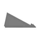 A grey plastic object with a white background.