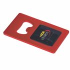 Red card-shaped bottle opener with US Open logo in the center.