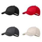 Eight baseball caps in different colors: white, black, red, green, navy, gray, beige, and blue.