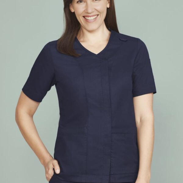 ParkFit Women's Zip Front Crossover Scrub Top