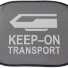 Gray sunshade with a white arrow logo and the text KEEP-ON TRANSPORT in bold letters.