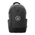 Black backpack with Grand Chief National Park logo and front zipper pocket.