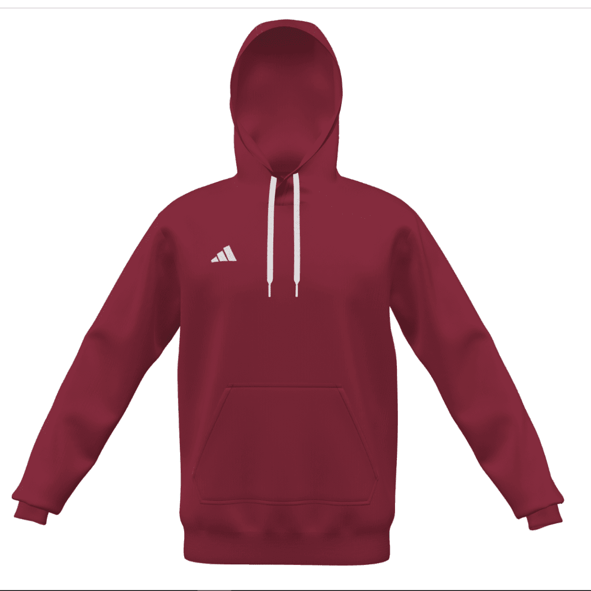 Maroon hoodie with white drawstrings and a white Adidas logo on the chest.