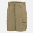 Explorer Shield cargo shorts with side pockets and belt loops, shown on a white background.
