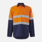 Explorer Shield high-visibility work shirt with reflective stripes and long sleeves.