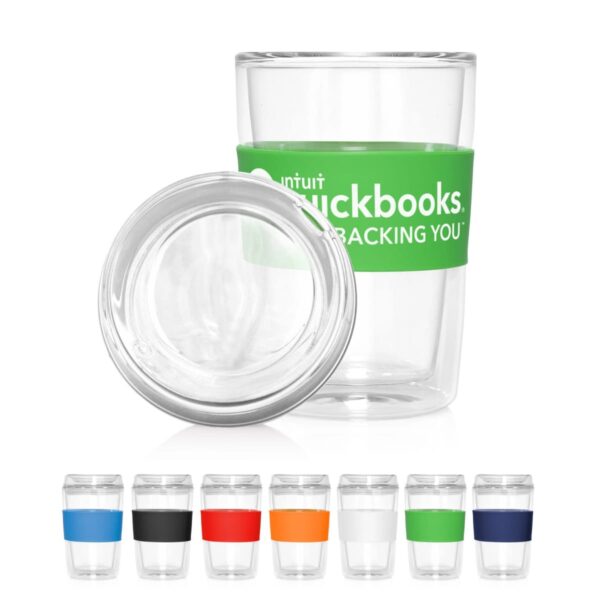300ml Eco Coffee Cup Glass Lid Double Wall Cup2Go