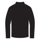 Black long-sleeve shirt shown from the back with a high collar.