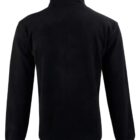 Back view of a plain black long-sleeve fleece jacket with a high collar.