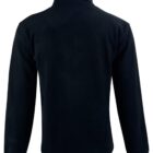 Black long-sleeve fleece jacket shown from the back against a white background.