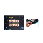 The Printable Counter Mats Sponge poster illustrates eight handwashing steps with text and images, showcasing Aqium branding plus two sanitizer bottles. Adorned with green virus graphics, it features a close-up of hands being washed on the right, ideal for sinks or counters where sponges are kept.
